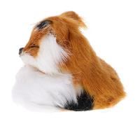 minkissy Figurine Renard Réaliste avec Fausse Fourrure Décoration Mignonne pour Maison Bureau Voiture Peluche Douce pour Garçon Fille