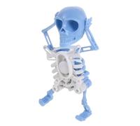 minkissy Figurine Squelette Dansant Mini Imprimé Bleu à Remonter sans Pile Décoration Halloween Interactive pour Bureau et Espace Réduit