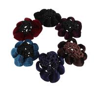 minkissy Filet à Cheveux pour Chignon Vintage en Tissu Velours Doux avec Bords Fleurés, Confortable et Réutilisable, 6 Pièces pour Ballets et Spectacles de Danse