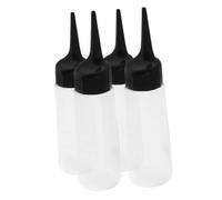 minkissy Flacons Applicateurs Pour Coloration Capillaire En Plastique Transparent Lot De 4 Petit Format Embout Anti-déversement Usage Professionnel Coiffure Réutilisable