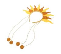 minkissy Flaming Party Headband With Bead Chains Exaggerated Sun Flame Hair Accessory For And Boys Lightweight And Flashing For Birthday