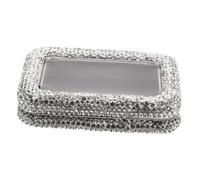 minkissy Guitar Pick Storage Box with Transparent Window and Rhinestone Decoration Metal Tin Plectrum Organizer Case with Lid for Acoustic Electric and Bass Guitar Accessories