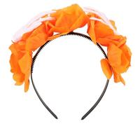 minkissy Halloween Hair Hoop With Orange Rose And Skeleton Claw Durable Halloween Party Headband For Women Reusable Hair Accessory For Costume And Photography