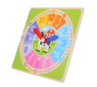 minkissy Horloge Bois Éducative pour Garçon Fille Apprentissage Accessoire Enseignement des Mathématiques Modèle pour Développer la Coordination