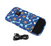 minkissy Housse Thermique pour Biberon -biberon Portable Compatible Chargeur De Et Mobile, Facile à Transporter (Dinosaure Bleu)