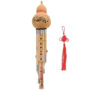 minkissy Hulusi Fait Main Bambou Doré Naturel Flûte Ethnique Chinoise Clé C Instrument de Musique pour Débutants et Amateurs Pur et Design Élégant Instrument à Vent Traditionnel