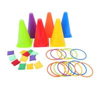 minkissy Jeu de Lancer Anneaux et Sacs pour Garçon Fille Ensemble Extérieur Cônes Souples Colorés Activités Sensorielles et Motrices pour Anniversaires et Sorties Famille