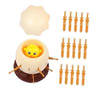 minkissy Jeu de Société Pirate Œuf à Insérer avec Poulet à Ressort Jeu Roulette Amusant pour Garçon Fille Interactif Famille et Développement Intellectuel