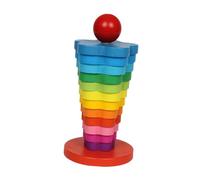 minkissy Jeu Éducatif Empilable Bois Couches Tour Arc-Ciel Colorée pour Garçon Fille Stimule la Motricité Fine la Reconnaissance des Couleurs et Imagination