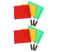 minkissy Kit de 6 Drapeaux de Portables en Polyester Haute Visibilité en Acier Inoxydable pour Arbitrage Football et Signalisation de Circulation