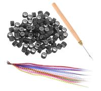 minkissy Kit D'extensions De Cheveux Colorées Synthétiques 13 Couleurs Fibres Résistantes à La Chaleur Pour Festivals Cosplay Avec Micro-perles Et Crochet En Bois