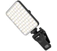 minkissy Lampe Selfie LED à Clip Rechargeable, Mini Anneau Lumineux Noir, Lumière Portable Réglable pour Streaming en Direct, Vidéoconférence et Photo, Éclairage Caméra Compact et Pratique