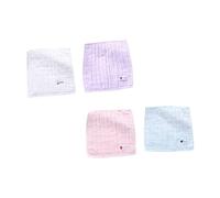 minkissy Lingettes pour Garçon et Filles en Coton Pur 25x25 Cm, Lot de 4 Pièces, Serviettes Salivaire Absorbantes, Multifonctionnelles et Lavables, Tissu Doux et Couleur Aléatoire