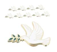 minkissy Lot 10 Broches Symbole de Paix en Alliage de Zinc, Épingle à Revers Femme, Branche D'olivier, Accessoire Polyvalent pour Vêtements et Paquet, Taille, Finition Polie