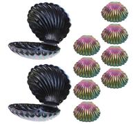 minkissy Lot De 10 Boîtes À Dragées De Coquillage Nacré Petit Format, Boîtes À Bonbons Iridescentes En Plastique, Contenants Brillants Pour Mariage Et Événements Thème Mer