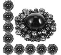 minkissy Lot de 10 Boutons Ronds Noirs Décoratifs 20 Mm Strass, Boutons de Couture pour Vêtements Faits Main, Décorations de Costumes, Accessoires pour Manteaux, Chemises et Vestes