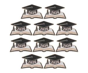 minkissy Lot de 10 Épinglettes Décoratives de Remise de Diplômes 2026 Broches de 3 Cm en Métal Résistant Insignes Chapeau et Livre pour Paquet, Vestes et Foulards, Accessoires