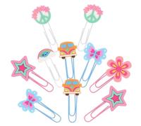 minkissy Lot de 10 Marque-Pages Kawaii en Trombones Accessoires Rétro pour Garçon et Petits Ornements Colorés pour et Bureau