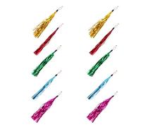 minkissy Lot de 10 Recharges de Baguettes à Chat avec Clochette Sonore, Pompons en Papier Multicolores, Accessoires pour Jouets Interactifs, pour Chatons et Jeux Couleur Couleur Aléatoire