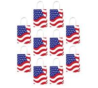 minkissy Lot De 10 Sachets À Bonbons Avec Drapeau Américain En Papier Patriotiques Avec Poignées Pour Les Célébrations Du 4 Juillet