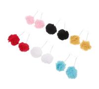 minkissy Lot de 12 Boucles D’Oreilles Pendantes à Pompons Colorés Chaîne Longue Boucles D’Oreilles en Fausse Fourrure Douce Assortiment Multicolore pour Femmes et Filles Accessoires
