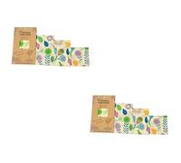 minkissy Lot de 2 Alimentaires Réutilisables en Cire d'abeille en Coton Motifs Assortis Non Destinés à La Maison Au Café Et Au Restaurant 3 Pièces