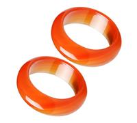 minkissy Lot De 2 Bagues En Agate Rouge Et Calcédoine Naturelles, Alliances Assorties Pour Couple, Bagues Symboliques Bohèmes, Design Lisse Et Léger, Tailles 16-18 Mm, Présent Romantique