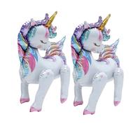 minkissy Lot de 2 Ballons en Aluminium 4d de Licorne, Ballon Gonflable Solide pour Décoration de Fête D’anniversaire, Articles de Fête Colorés pour Événements et Séances Photo