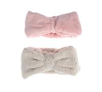 minkissy Lot De 2 Bandeaux À Nœud Pour Maquillage Couvre-chef Moelleux Pour Filles Et Femmes Bandeau À Nœud Serviette Accessoires Pour Cheveux