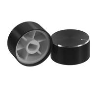 minkissy Lot de 2 Boutons Rotatifs de Potentiomètre en Métal Noir 6mm D-, Boutons de Commande Universels pour Variateur de Lumière, Remplacement Précis pour Appareils Industriels