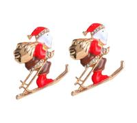 minkissy Lot de 2 Broches de Noël pour Femme en Alliage, Broches Festives Père Noël et Sapin, Accessoires pour Manteau, Pull et Écharpe, Décoration Hivernale Élégante et Solide