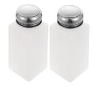 minkissy Lot De 2 Distributeurs D'alcool Vides Verrouillables Pompe Push-down 250 Ml Bouteilles En Plastique Inox Faciles à Nettoyer Pour Soins Des Ongles