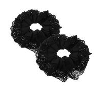 minkissy Lot De 2 En Dentelle Pour Queue De Cheval Élastiques Pour Femmes Et Filles Sans Dommage Attaches Souples Et Extensibles Convient Aux Types De Cheveux