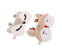 minkissy Lot De 2 Masques De Sommeil De Luxe Kit De Perforation Figurine En Peluche Bandeau Manches Fausses À Rayures Blanches Bâche Pour Les Yeux À Vapeur Accessoire Pour Les Yeux