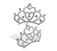 minkissy Lot de 2 Mini Diadèmes Peignes à Cheveux pour Filles Couronnes Décoratives Princesse Accessoires Coiffure pour Spectacles de Danse Peignes en Alliage pour Garçon et Filles