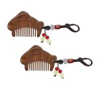 minkissy Lot de 2 Mini Peignes de Poche en Bois de Santal Naturel Peignes à Cheveux Antistatiques Sculptés Style Chinois Portables pour Barbe et Cuir Chevelu Usage Quotidien et Voyage