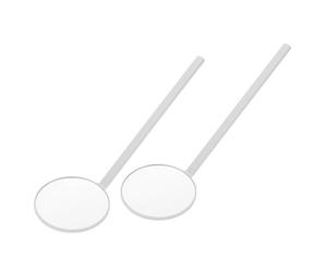 minkissy Lot de 2 Miroirs Ronds à Cils Blancs 18,8 X 6,1 Cm, Miroir de Poche Portable en Verre D’inspection, Accessoires Professionnels pour Extensions de Cils, Outil Précis pour