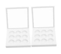 minkissy Lot De 2 Palettes De Maquillage À 9 Compartiments Étui Vide Pour Fard À Paupières Récipient En Plastique Transparent Rechargeable Pour Fard À Paupières Blush Surligneur