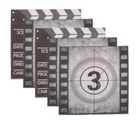 minkissy Lot de 2 Paquets de 5 Serviettes Jetables Carrées Style Tableau de Réalisateur, Idéales pour Les Soirées Cinéma, Les Fêtes des Et Les Home Cinémas.