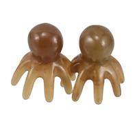 minkissy Lot De 2 Peignes De Massage À Huit Griffes Peigne À Vapeur Grattoir Électrique Pour Tête De Poulpe Outil Pour Gratter Le Cuir Chevelu Peigne De Massage En Résine Café