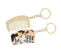 minkissy Lot De 2 Peignes Porte-clés Mini 5,3 Cm x 3,1 Cm En Acétate à Dents Larges Pour Démêlage Cheveux Mouillés Voyage Et Usage Quotidien