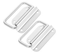 minkissy Lot de 2 Poignées Pliables en Acier Inoxydable 2 Pcs Poignée de Traction Industrielle Moyenne pour Boîtes à Outils Caisses de Rangement et Flight Cases Résistante Usage Polyvalent