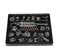 minkissy Lot de 25 Casse-Têtes Cérébraux en Métal Anneaux Casse-Tête Intelligents Jeu de Réflexion Stimulant l'esprit pour Garçon et Filles et Adultes Puzzle Éducatif et Divertissant