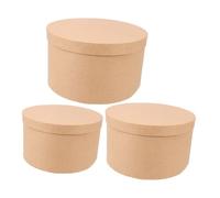 minkissy Lot de 3 Boîtes à Gâteaux Rondes en Papier Kraft Naturel avec Couvercle Hermétique, Tailles S M L, Boîtes Vides Écologiques pour Biscuits, Bonbons et Emballages Présents Festifs
