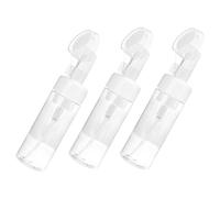 minkissy Lot de 3 Distributeurs de Savonnette Moussant 150 Ml Transparents Brosse Amovible pour Voyage, Rechargeables et Portables, Adaptés au Gel Bain et Shampooing, Usage Visage et Corps