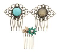 minkissy Lot De 3 Peignes À Cheveux Style Rétro En Cristal Pour Mariage, Accessoire Pour Femmes, Coiffure Décorative, Frange, Décoration Pour Mariées