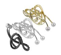 minkissy Lot De 3 Pinces À Cheveux En Métal Avec Fausses Perles, En Forme De Notes De Musique, Accessoires Élégants Pour Cheveux Longs Ou Bouclés, Pour Un Usage Quotidien Ou En Soirée