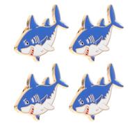 minkissy Lot de 4 Broches Requin Émaillées en Alliage de Zinc Accessoires de Mode Marins pour Robes et Paquet Épingles Décoratives Légères pour Foulards et Présents Estivaux Féminins