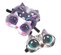 minkissy Lot De 4 Cache-yeux Pour Dormir Motif Chat Pour Une Utilisation Jour/nuit Doux Et Confortable