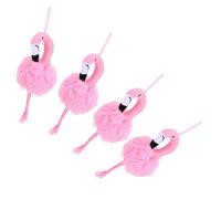 minkissy Lot De 4 Éponges De Bain Flamingo Pour Enfants Luffa Exfoliant Doux Pour Le Corps Et Le Bain Pour Les Tout-petits